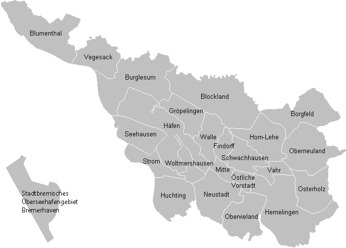 Imagemap Stadt Bremen und Bremen-Nord